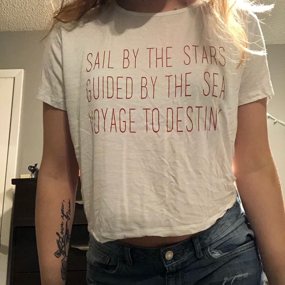 White crop top with cut out back